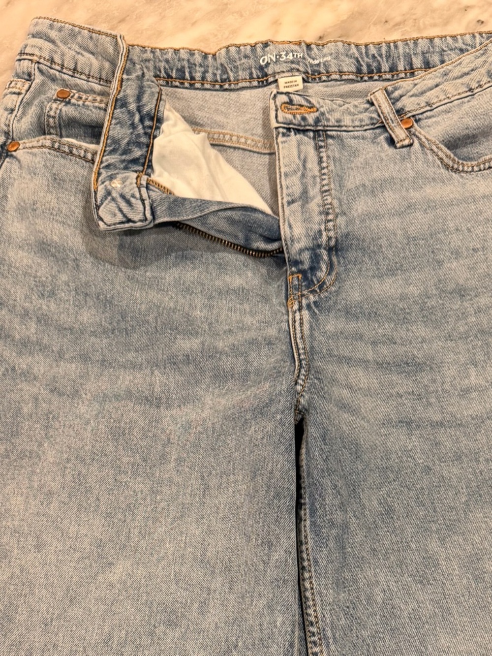 ON 34th wide leg high rise jeans sz 10 30x30 ankle flare - Picture 5 of 7